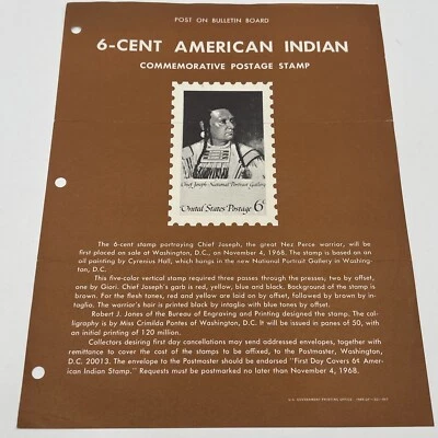 1968 6¢ American Indian Chief  Commemorative US Postage Stamp FDC Advertising - Image 1 of 4