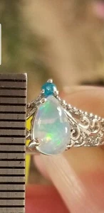 Genuine Ethiopian Welo Opal  Platinum over Sterling Silver Ring Size 7 TGW - Picture 1 of 10