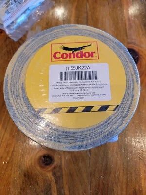 Anti-Slip Tape: Coarse, 60 Grit Size, Striped, Black/Yellow, 4 in x 60 ft  - Image 1 of 2