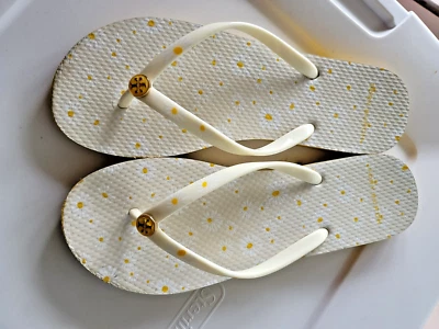 tory burch logo top flip flop slippers flat rubber chapals rain proof floral 7 - Image 1 of 4