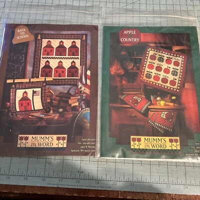 2 DEBBIE MUMM MUMM'S THE WORD Quilt Patterns Back To School & Apple Country Vtg - Image 1 of 4