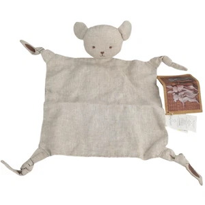 New ADAIRS BABY Lovey Bear Vtg Washed Linen Knotted Beige Sleep Security Comfy - Picture 1 of 16