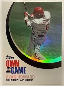 2007 Topps Ryan Howard Own The Game #OTG11 Baseball Philadelphia Phillies