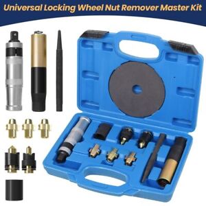 Universal Locking Wheel Nut Removal Master Tool Kit Removes Spin Locking Nut Set