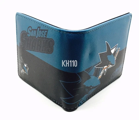 San Jose Sharks NHL Men's Printed Logo Leather BiFold Wallet Cover