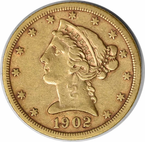1902-S $5 Gold Liberty Head EF Uncertified #1059 Cover