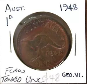 * 1948 PENNY COIN PREDECIMAL TONED GLOSSY aUNCIRCULATED #MNP12 - Foto 1 di 10