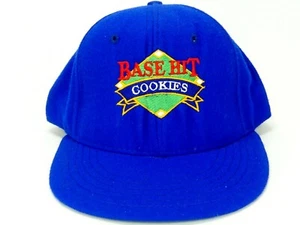 Vtg 1990's Base Hit Cookies Nolan Ryan Baseball Cap Blue Snapback hat DeLong USA - Picture 1 of 6