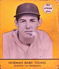 1941 GOUDEY (R324) NORMAN YOUNG #23 SHORT PRINT (SP) NEW YORK GIANTS YELLOW
