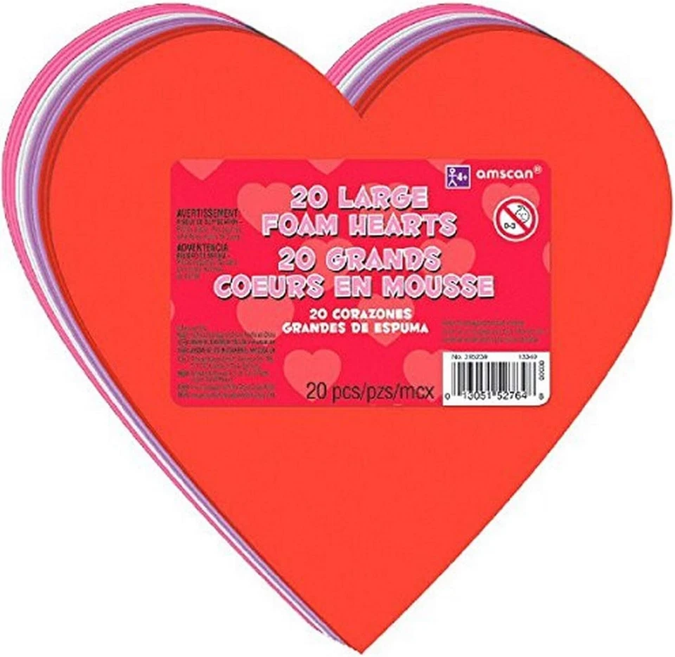 Corazones de espuma grandes rojo rosa blanco día de San Valentín vacaciones tema fiesta decoración Foto 1 de 1