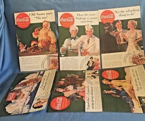 KOMPLETTER SATZ VON 6 COCA COLA ANZEIGEN 1936 NATIONAL GEOGRAPHIC MAGAZINE - Bild 1 von 7