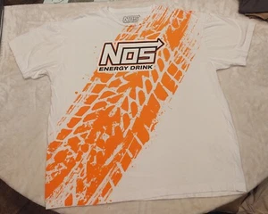Y2K NOS Energy Drink White /Orange T Shirt Mens Size 2XL Racing Motor Cross - Picture 1 of 10