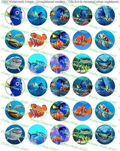 30 Precut 1" Finding Dory Bottle cap Images Set 2 - Picture 1 of 1