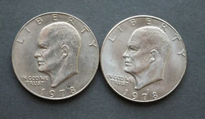 Eisenhower dollars/ lot of 2 coins/1978P_1978D/EF-AU, FREE SHIPPING! - Picture 1 of 7