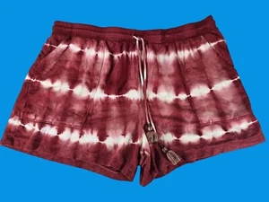 Knox Rose Gr. XXL Damen Burgunder Weiß Dip Tye Dye Quaste Boho Stretch Pull-o - Bild 1 von 3