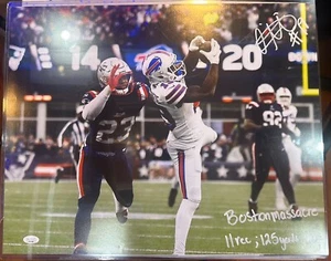 Isaiah McKenzie handsignierte & beschriftete Buffalo Bills 16x20 "Boston Massacre" 🔥 - Bild 1 von 6