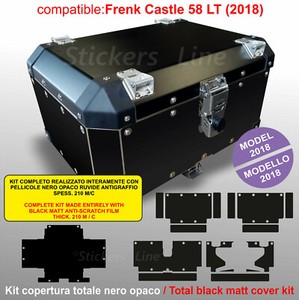 Kit Autocollant Coffre Top Case Frenk Castle 58 Lt Noir Anti-rayures 2018 Black