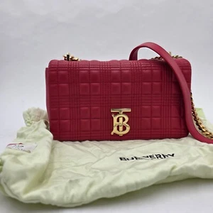 Burberry Lambskin Quilted Small Lola Bag Bright Red ( Pre-Owned ) - Picture 1 of 18