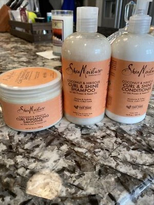 Shea Moisture Curl &Shine Shampoo/Curl Enhancing Smoothe/Curl &Shine Conditioner - Image 1 of 2