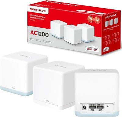 Mercusys AC1200 Whole Home Mesh Wi-Fi System Cover 3,500 ft² HALO H32G (3-PACK) - Image 1 of 4