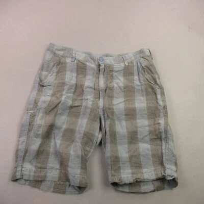 Tommy Bahama Shorts Mens 38 Linen Pockets Cargo Relaxed Fit Outdoors Plaid - Image 1 of 4