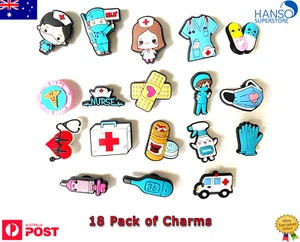 18 Pack Nurse Medical Doctor EMS Shoes Charms Decor For Crocs & For Jibbitz - AU - Picture 1 of 7
