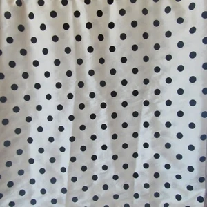 Vtg Fabric White Rayon w/ Black Flocked Polka Dots 54" W x 2 .75 YD Retro - Picture 1 of 6