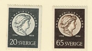 SWEDEN - 1954 ANNA MARIA LENNGREN - Sc#465/466 - HM - E 2061 - Picture 1 of 1