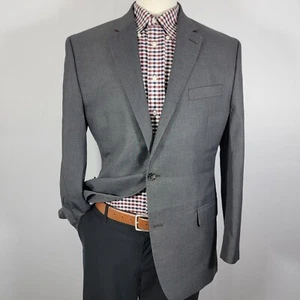 Chaps Men's Sport Coat Blazer Two Button Gray Sharkskin Polyester Blend Sz 44L - Picture 1 of 15