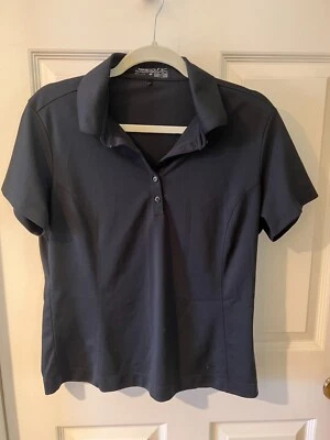 Camisa polo de golfe Nike Dri-fit cor preta feminina L grande nova sem etiquetas - Imagem 1 de 4