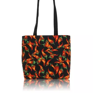 BOLSO DE MANO ESTILO PIMIENTA PICANTE PATRÓN FRUTA ALGODÓN, NUEVO - Imagen 1 de 2