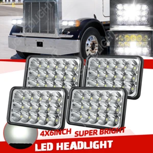 4pc 4x6" Rectangle LED Headlights Hi/Lo For Kenworth T800 T400 W900 T600A Truck - Picture 1 of 15