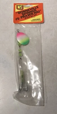 Luhr Jensen Bonneville Spinner Prawn Wire Rig Green Rainbow White Rare #5 VTG - Image 1 of 4