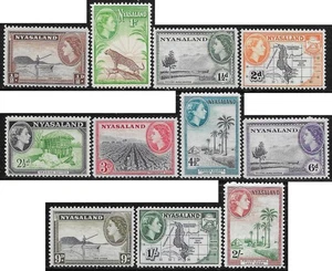 Nyasaland 1953 part set 11 of 15 sg 173-83 MH Pictorial Definitives - Picture 1 of 2