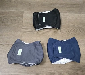 Wegreenco 3er Set wiederverwendbare Hundewindeln für Männer Größe Small marine, grau & schwarz - Bild 1 von 10