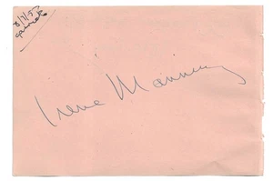 Irene Manning + Peter Reynolds. Actors. Signed 1940s/50s Autograph Album Page - Picture 1 of 2