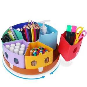 Rotating Art Supplies Organizer - Lazy Susan Office School Supply for Kids De... - Picture 1 of 8