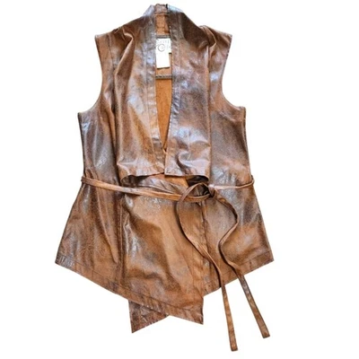 Cripple Creek faux leather vest brown size S - Image 1 of 4