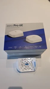 eero Pro 6E Tri-Band AXE5400 Wi-Fi 6E Routeur Maillé Système - Blanc (Pack de 2) - Photo 1/6