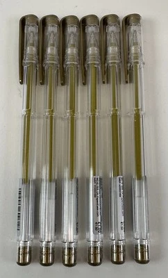 6 x Paperchase Gold Gel Pens Ballpoint Pen Stationary Art Craft School - Image 1 of 4