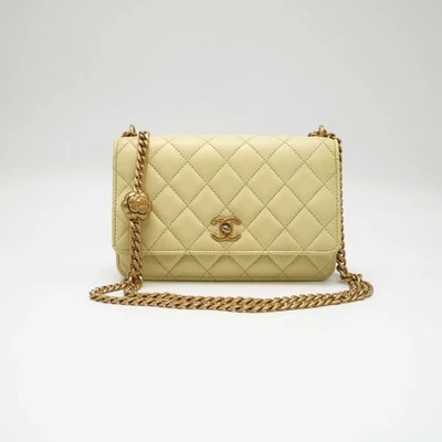 Chip Versio CHANEL Quilted Sweet Camellia Gold Wallet on Chain Shoulder Bag - Image 1 of 4