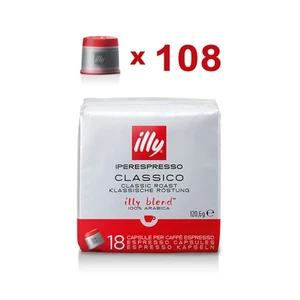 Illy 108 Capsule Caffè Iperespresso Classico Tostatura Media (Rosso) - Foto 1 di 6