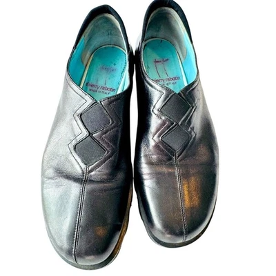 THIERRY RABOTIN 黑色软皮鞋懒人鞋女式 5 码意大利制造 — 第 1/4 张图片