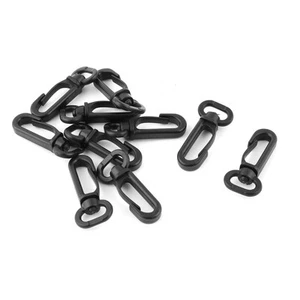 Plastic Luggage Bag Tent Band Strap Swivel Snap Hook Buckle Black 13mm 10 pcs - Picture 1 of 3