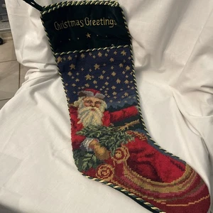 Medias de Papá Noel de Navidad vintage a punta de aguja - Imagen 1 de 6