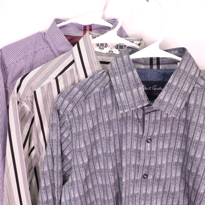 Рубашка мужская Robert Graham большая синяя покрой на пуговицах хлопок принт 3 ЛОТ - Изображение 1 из 4