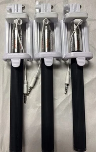 Selfie Stick Extendable Handheld Black Monopod Camera Pole iPhone Samsung HTC LG - Picture 1 of 3