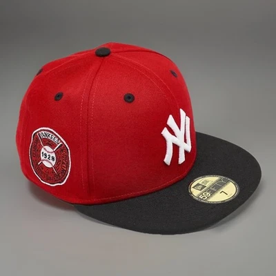 New Era New York Yankees Talla 7 1/2 1928 WS Parche 59FIFTY Gorra Roja Ajustada Nueva Foto 1 de 4