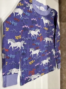 Top de pijama unicornio púrpura manga larga Hanna Andersson para niña talla 5 - Imagen 1 de 3