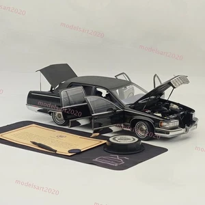 1:18 GM 1993 Cadillac Fleetwood Sedan Black / Blue Interio Diecast Model Edition - Picture 1 of 13